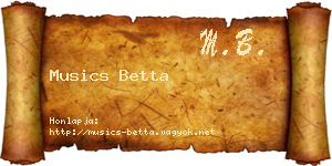 Musics Betta névjegykártya